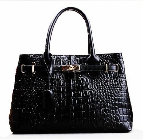 Pinshang Ladies Crocodile Embossed Leather Padlock Decoration Star's ...